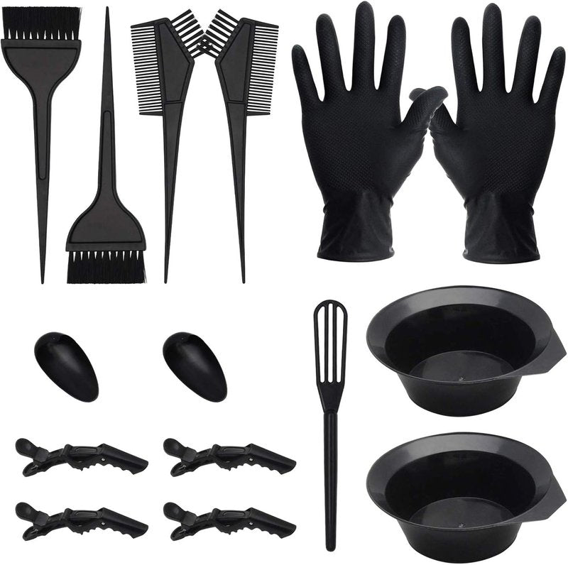 CREATESTAR Hair Dye Brush and Bowl Set - 15 PCS Professional Salon Coloring Kit | At-Home Dye Accessories