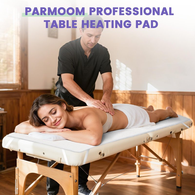 Massage Table Warmer Heating Pad Professional Massage Bed Warmer with 4 Timer, 8 Heat Settings, Overheat Protection for Massage Bed & Spa, Lightweight and Compact for Easy Portability, 30" x 71"