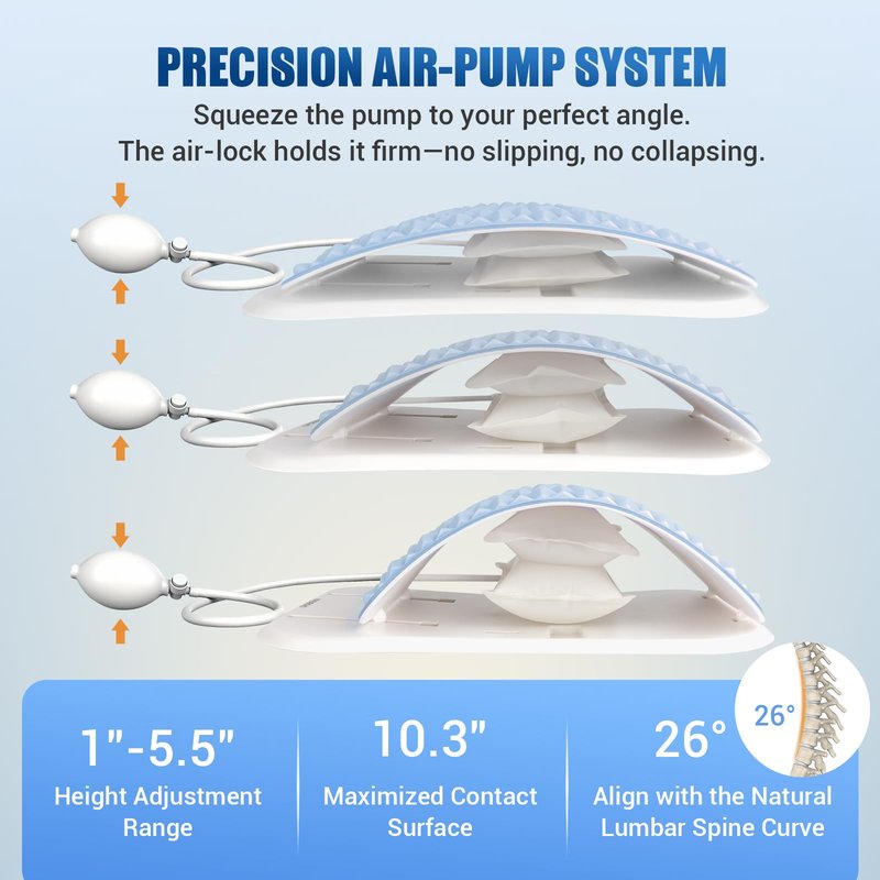 OPDEKEHA Back Stretcher for Lower Back Pain Relief, Adjustable Lumbar Support Board with Acupressure Points, Back Stretcher Board for Scoliosis, Spine Decompression Support