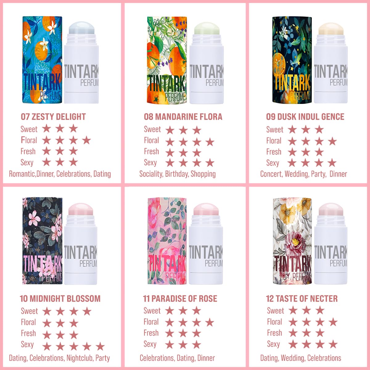 Tintark Solid Perfume Stick - Floral Eau de Parfum Inspired by Gucci Bloom | Long-Lasting Travel Size 0.53oz