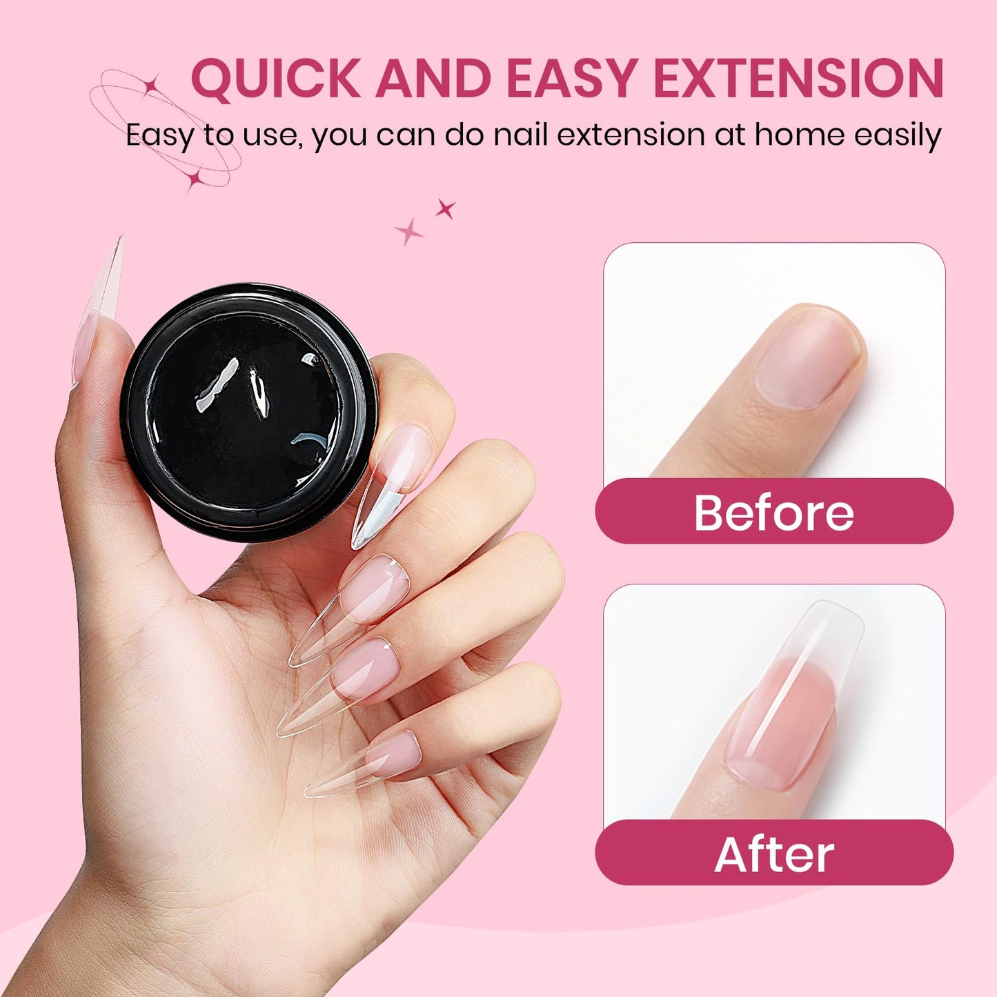 SUPWEE 3D Sculpting Gel for Nail Art, Clear and White Non Stick Hand Hard Gel for Nails Home Manicure, Nail Salon, Nail Charms, Extension, Carving, Molding, Solid Builder Gels