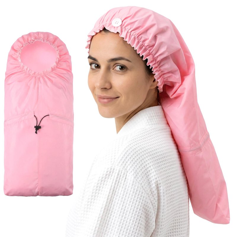 Mabor Large Shower Bonnet for Long Hair, Adjustable Flexi Shower Cap for Braids, Waterproof Jumbo Bath Bonnet for Women, Foldable Travel Essential