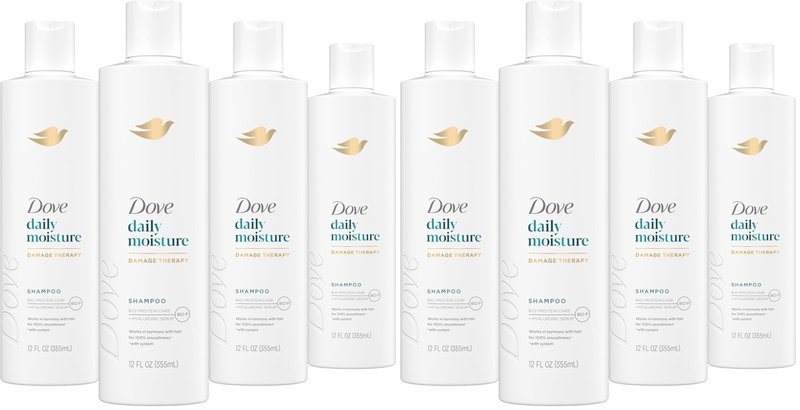 Dove Nutritive Solutions Moisturizing Shampoo for Dry Hair Daily Moisture with Pro-Moisture Complex for Manageable and Smooth Hair 12 oz,(Pack of 8)