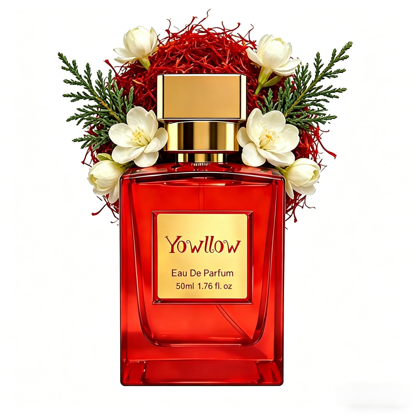 Yowllow- Ambery Saffron- Eau de Parfum- Inspired by Ba.ccarat Rou.ge 540-1.7 Fl Oz/50ML-Womens Perfume Long Lasting & Pure Fragrance Spray,Vegan & Cruelty-Free