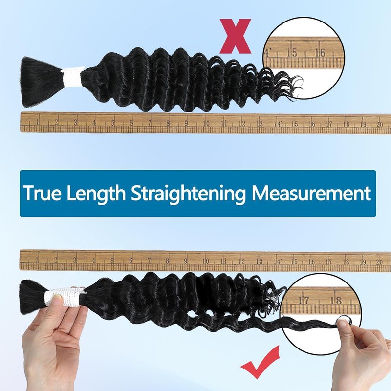 Human Braiding Hair Boho Braids Human Hair 110g 18 Inch Deep Water Wave Bulk Human Hair for Braiding No Weft Bundle 12A Brazilian Virgin Curly Hair Extensions Wet and Wavy Human Braiding Hair