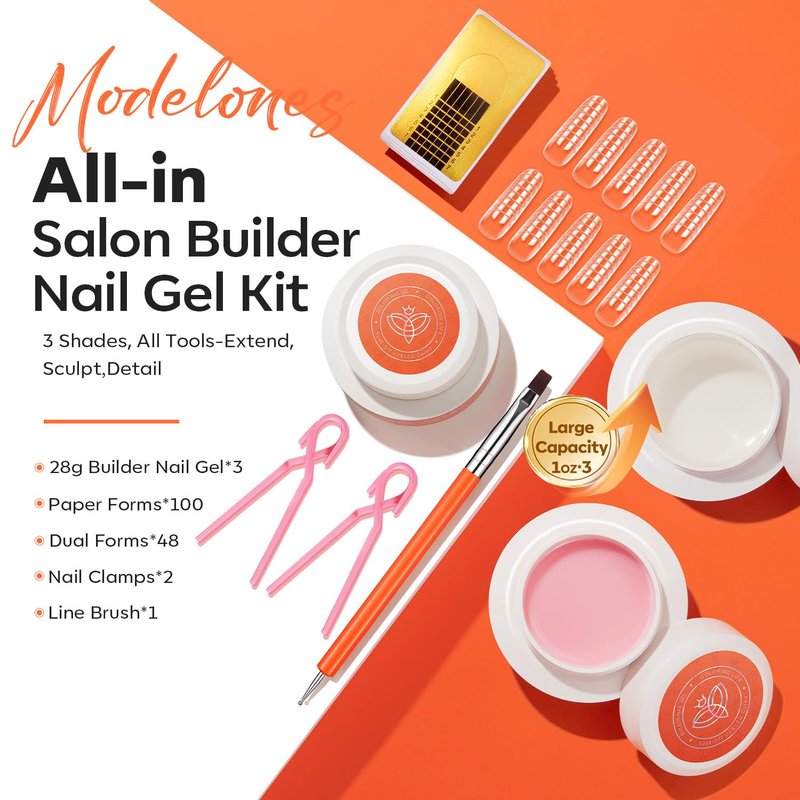 Modelones 510Pcs Nail Tips - Pre-shaped Soft Gel Nail Tips Nail Glue