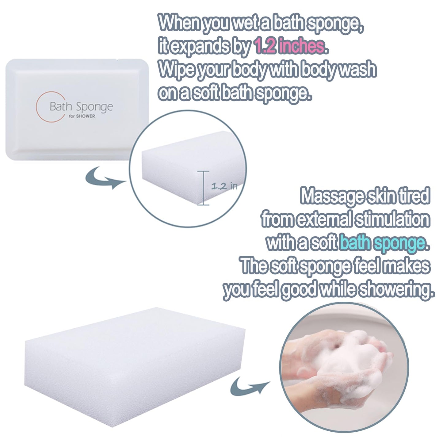 Travel-Friendly, Gentle, Soft-Textured Disposable Bath Sponges - 12 Pieces, Ideal for Travel and Home Use