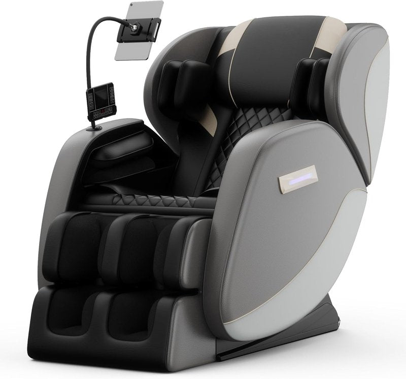 Skiennix 2026 Massage Chair - Full Body 4D Zero Gravity with Heat Therapy & Shiatsu Foot Rollers | Gray