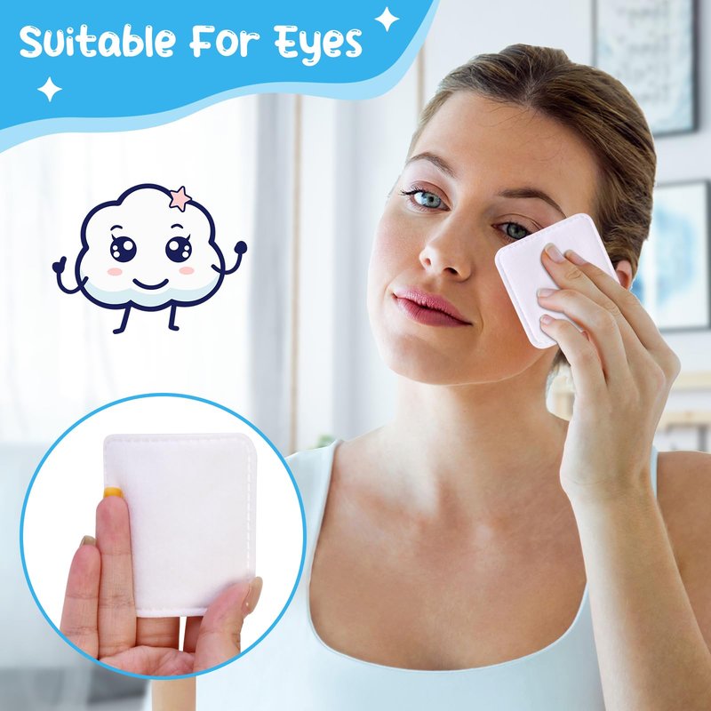 Cottonessence Eye Cotton Pads (160-Count) - 100% Pure Cotton, Lint-Free, Soft-Edged Design, Extra Large, Suitable for Eyes, Apply Toner, Remove Makeup, Spot Cleanse, Remove Nail Polish