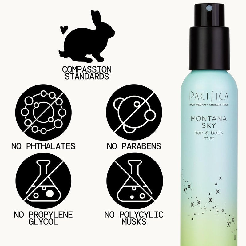Pacifica Hair Mist Perfume - Montana Sky Body Spray for Women | Alcohol-Free, Vegan, 5 oz