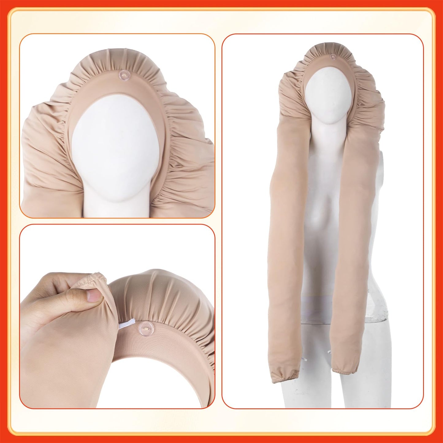 Susade Bonnet for Braids Breathable Hair Braid Bonnets Sleeves 2 in 1 Long Hair Wrap Sleeping Protection for Women