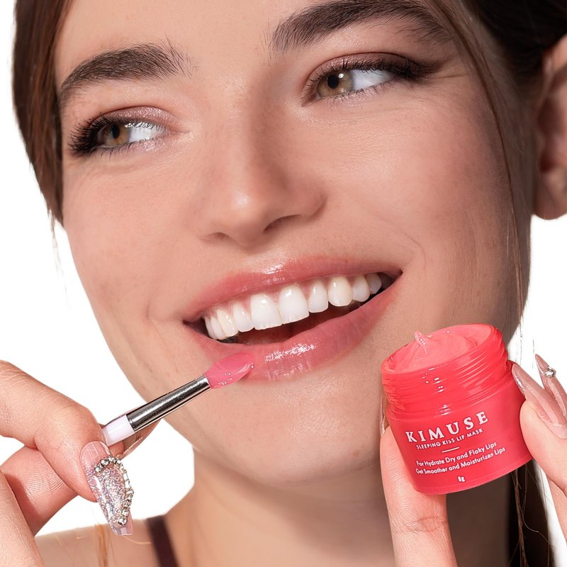 KIMUSE Lip Mask Set, Lip Sleeping Mask, Overnight Lip Treatment for Dry Lip, Flaky, Moisturizing, Vitamin C, Shea Butter & Antioxidants