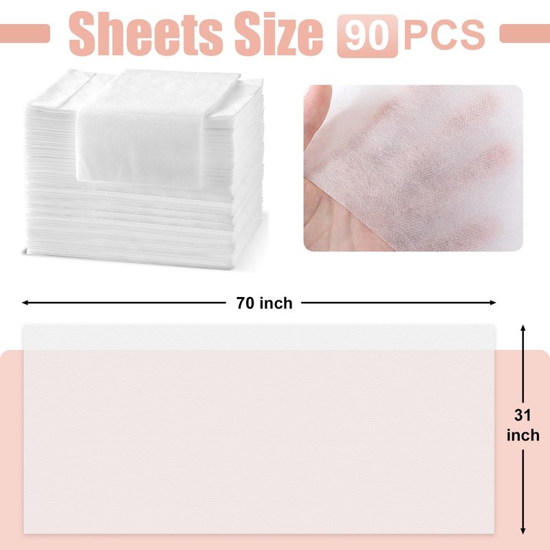 KOEPTHA Spa Bed Sheets Disposable Massage Table Set, 90 Pcs Massage Sheets Cover Non-Woven Fabric for Beauty Salon, Hotels, 70’’ x 31’’
