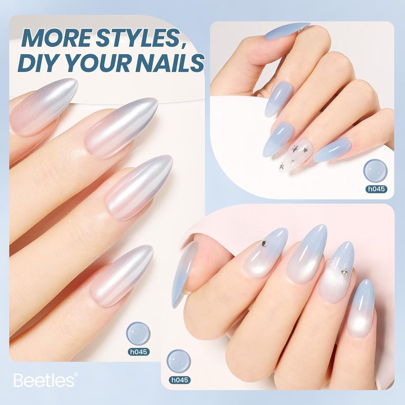 Beetles Blue Jelly Gel Nail Polish - Translucent Blue Soak Off UV Gel | 15ML for Spring Nail Art & DIY Manicure