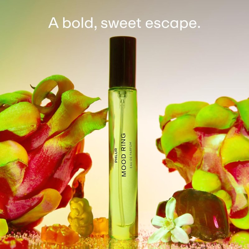 PHLUR Mood Ring Eau de Parfum - Unisex Travel Size Fragrance with Sweet Fruity Floral Notes (9.5mL)