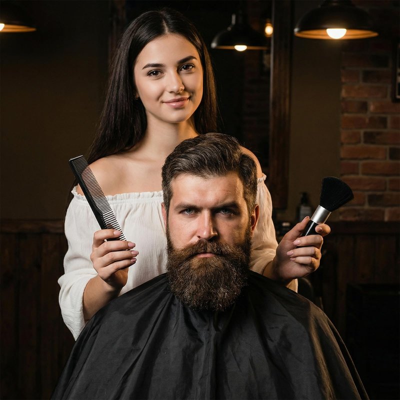 Ckhoid 9Pcs Professional Hair Cutting Capes, Salon Barber Capes with Neck Duster and Combs Brush, Large Size Salon Barber Cape with Adjustable Snap Closure for Men, Women Hair Stylist