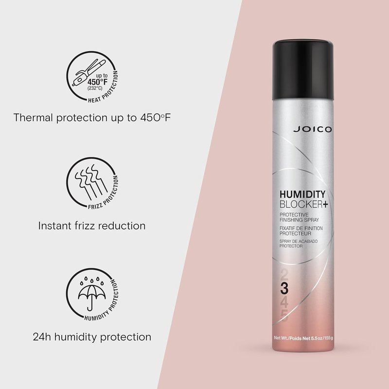 Joico Humidity Blocker+ Finishing Spray - Protect Against Heat & Humidity | Boost Shine & Reduce Frizz | Paraben Free