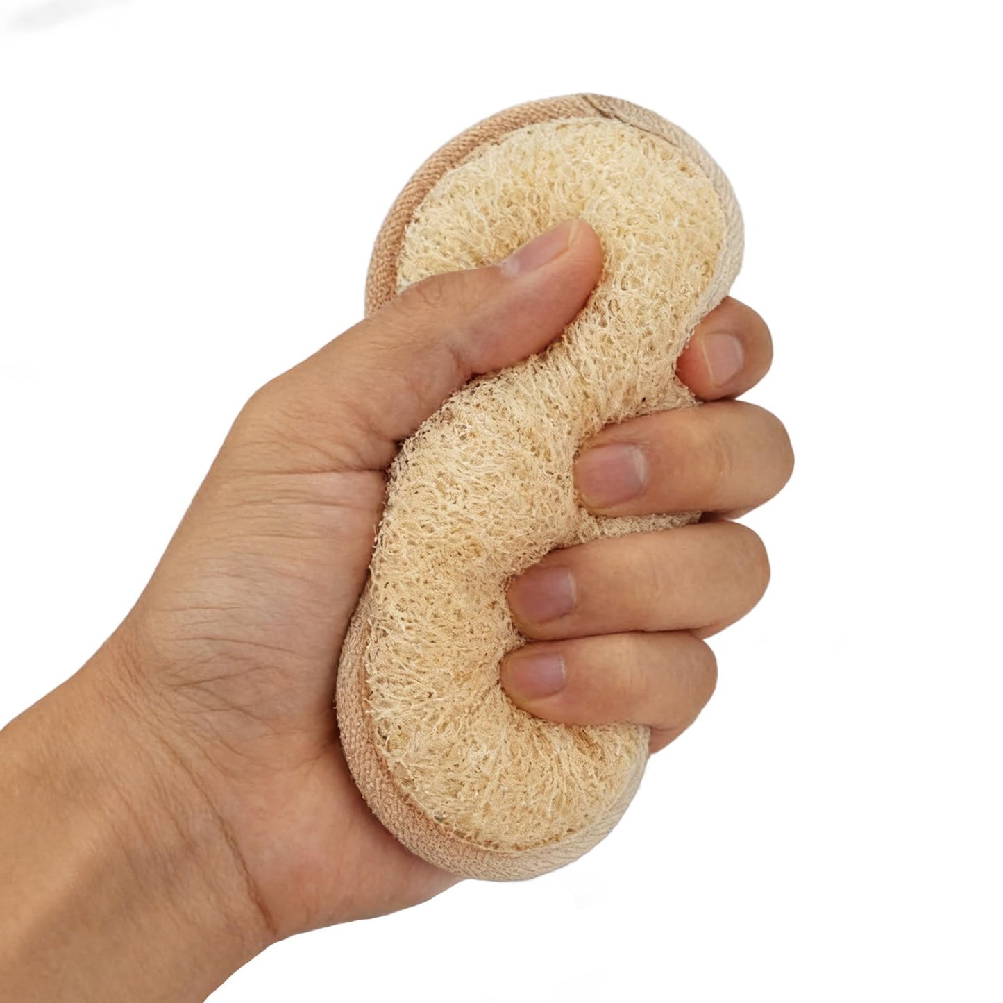 Heawarm Natural Loofah Sponge Exfoliating Body Scrubber (2 Pack), Dual-Sided Shower Luffa Sponge with Terry Cloth Back, Loofah for Women and Men