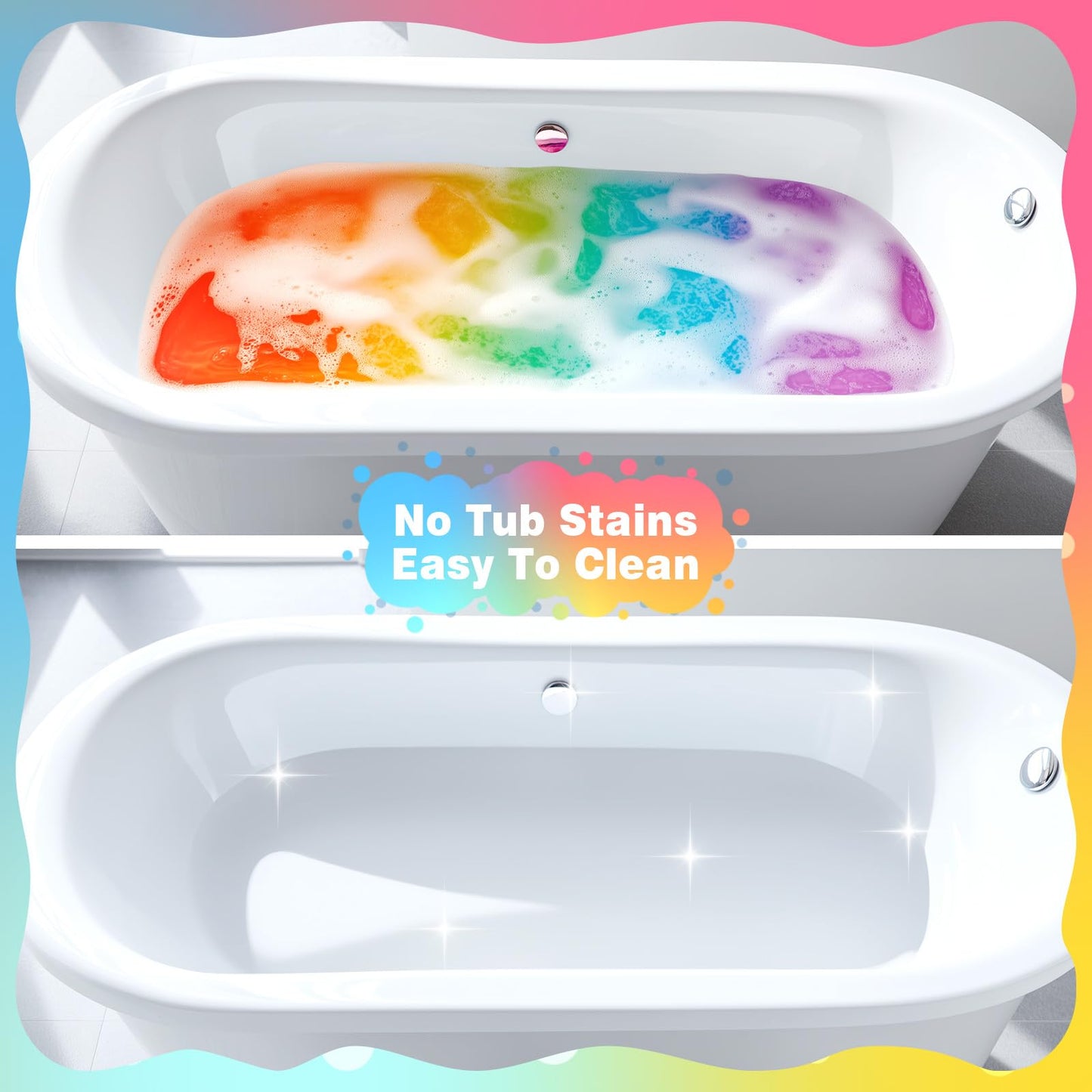 Rainbow Bath Bombs for Kids, Boys & Girls Gifts, Colorful Dissolving Toys with Surprise Colors, Safe & Non-Toxic DIY Bath Time STEM Learning Activity, Bath Toys Ages 3-12