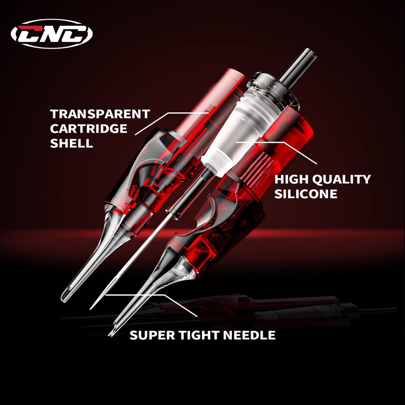 CNC Tattoo Cartridges Needles Disposable Needle with Membrane 20Pcs 3RLT Permanent Makeup Cartridge #10 Bugpin 3 Round Liner Super Tight X-Taper EN04R-20-1003RLT-X
