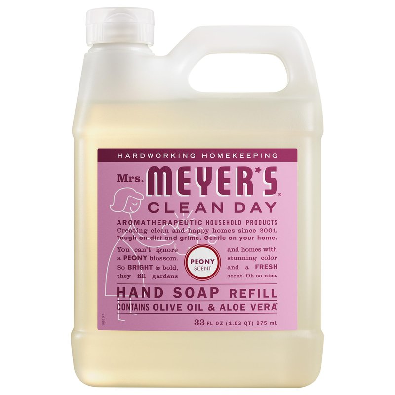 MRS. MEYER'S CLEAN DAY Hand Soap Refill, Peony Scent, 33 Fl Oz Bottle