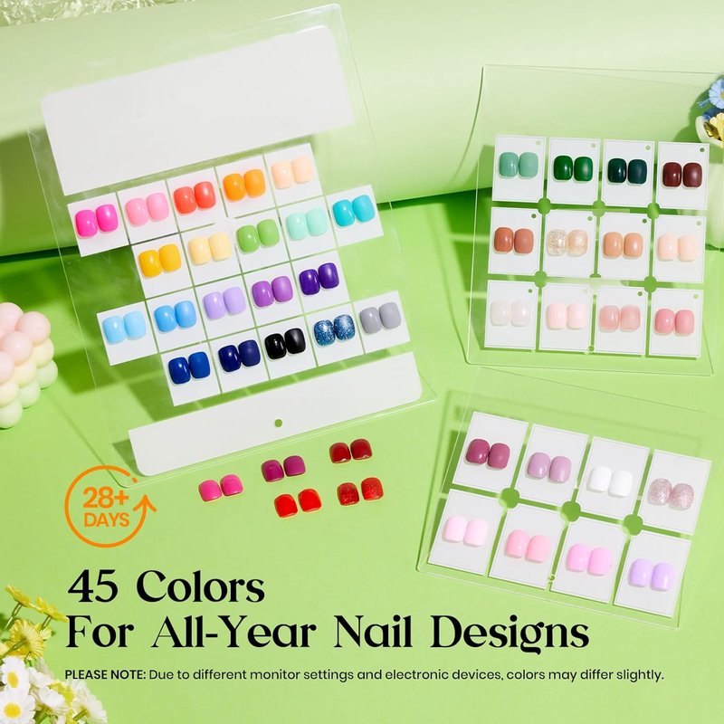 Beetles Gel Nail Polish Kit - 45 Colors UV Gel Set with Top & Base Coats | Perfect Salon Manicure Gifts for Women