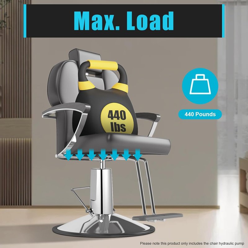 Barber Chair Hydraulic Pump 4 Bolt Salon Chair Replacement Hydraulic Pump 440LBS Capacity 26mm Shaft, Adjustable Height 4.3in for Salon Tattoo Stylist Barber Chair