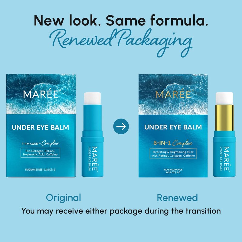 MAREE Under Eye Balm Stick Hydrating – Retinol Caffeine Under Eye Brightener Stick for Older Women – Collagen Undereye Cream for Dark Circles & Wrinkles – Skin Care Treatment Moisturizer