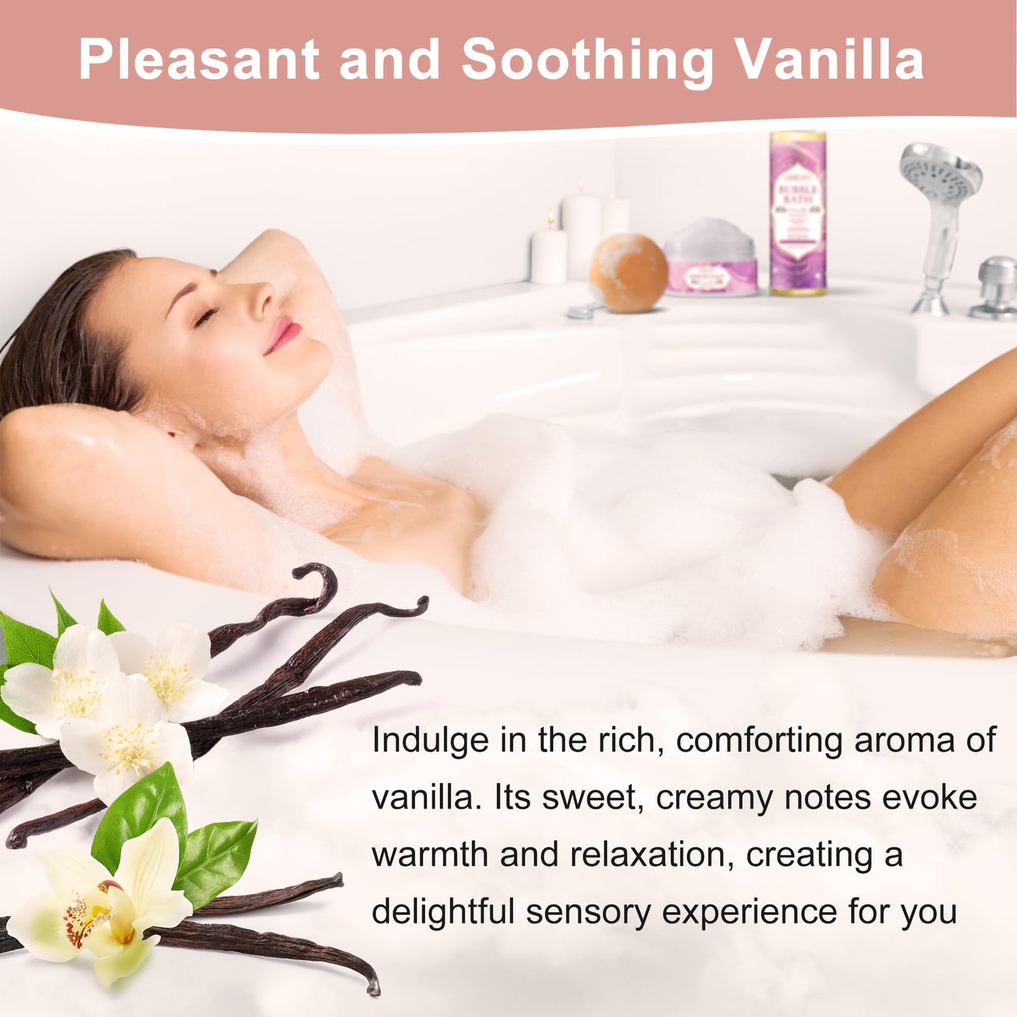 Spa Bath Sets for Women Gift,Stress Relief & Relaxing Body Wash Bath Set,Vanilla Home Spa Basket Gifts Set for Woman Mom Wife Her Sister,Unique Self Care Womens Gift ,Birthday Valentines Gifts Women