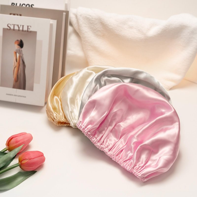 AmazerBath Shower Cap, 4 PCS Shower Caps for Women Reusable Waterproof, Double Layers Hair Cap for Shower, Elastic and Flexi Bath Caps, Environmental Protection Bathing Hat for Adult Kids, Medium Size