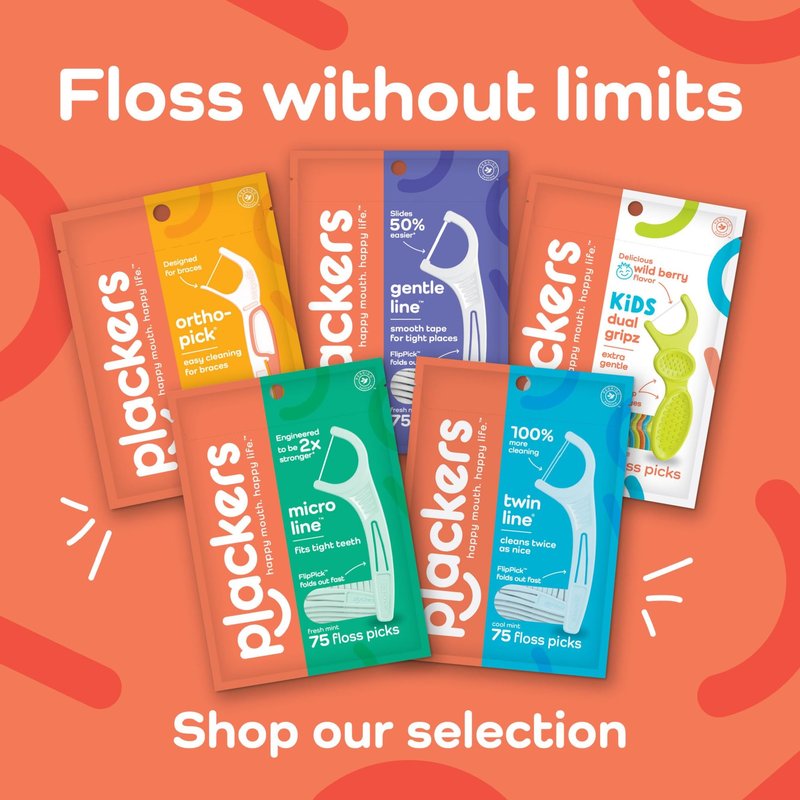 Plackers Micro Line Dental Floss Picks, Fold-Out FlipPick, Tuffloss, Easy Storage with Sure-Zip Seal, Fresh Mint Flavor, 90 Count (6 Pack)