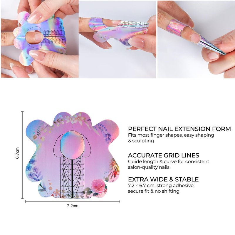 Acrylic Nail Kit with Monomer Liquid – 4 Colors Powder, Brush, Crystal Cup, Nail Forms & File | All-in-One Acrylic Extension Set for Beginners & Professionals