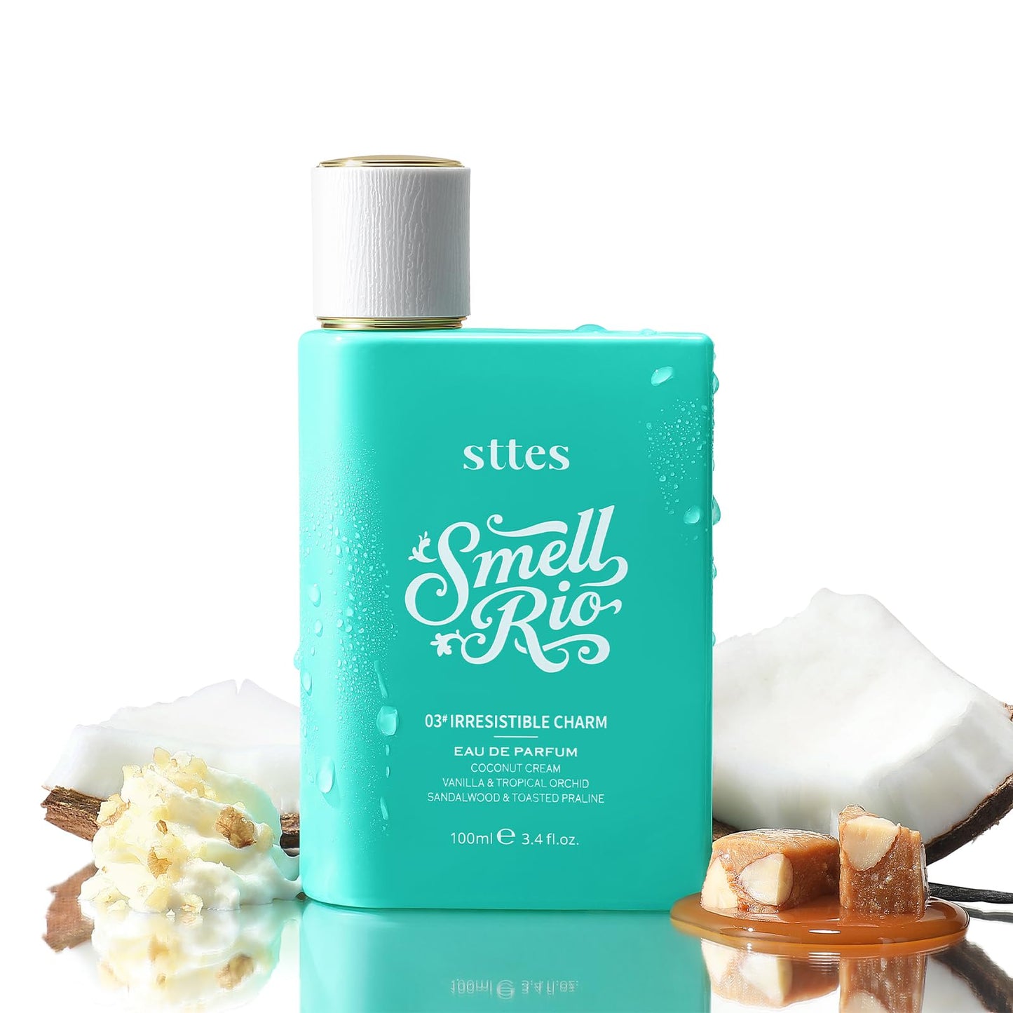 Sttes Smell Rio Perfume 03# (Irresistible Charm) Perfume for Women – Long-Lasting Hair Coconut, Vanilla & Toasted Praline Notes – Sweet Scentual Fragrance Eau de Parfum 100ml (3.4 fl oz)