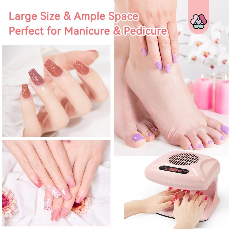 SAVILAND 300W Quick Nail Dryer: Hot & Cold Air Modes, Adjustable Fan for Acrylic, Dip Powder, Gel, Regular Polish - Nail Tech Must Have
