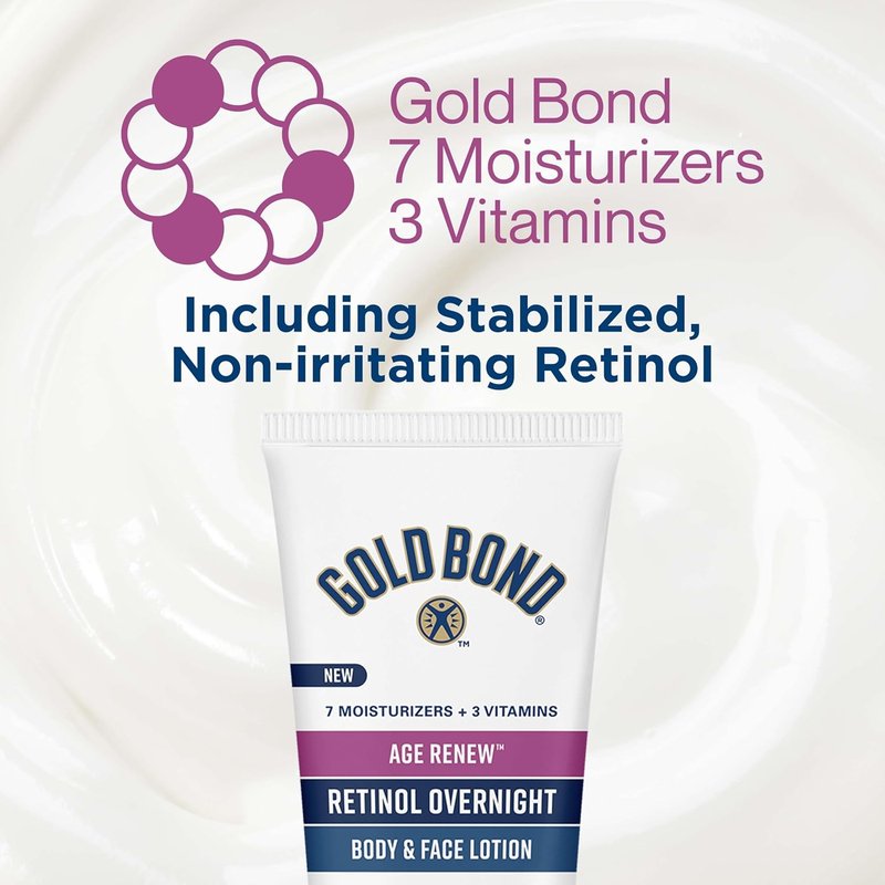 Gold Bond Retinol Overnight Body & Face Lotion - Peptide Complex, 7 oz | Anti-Aging Moisturizer