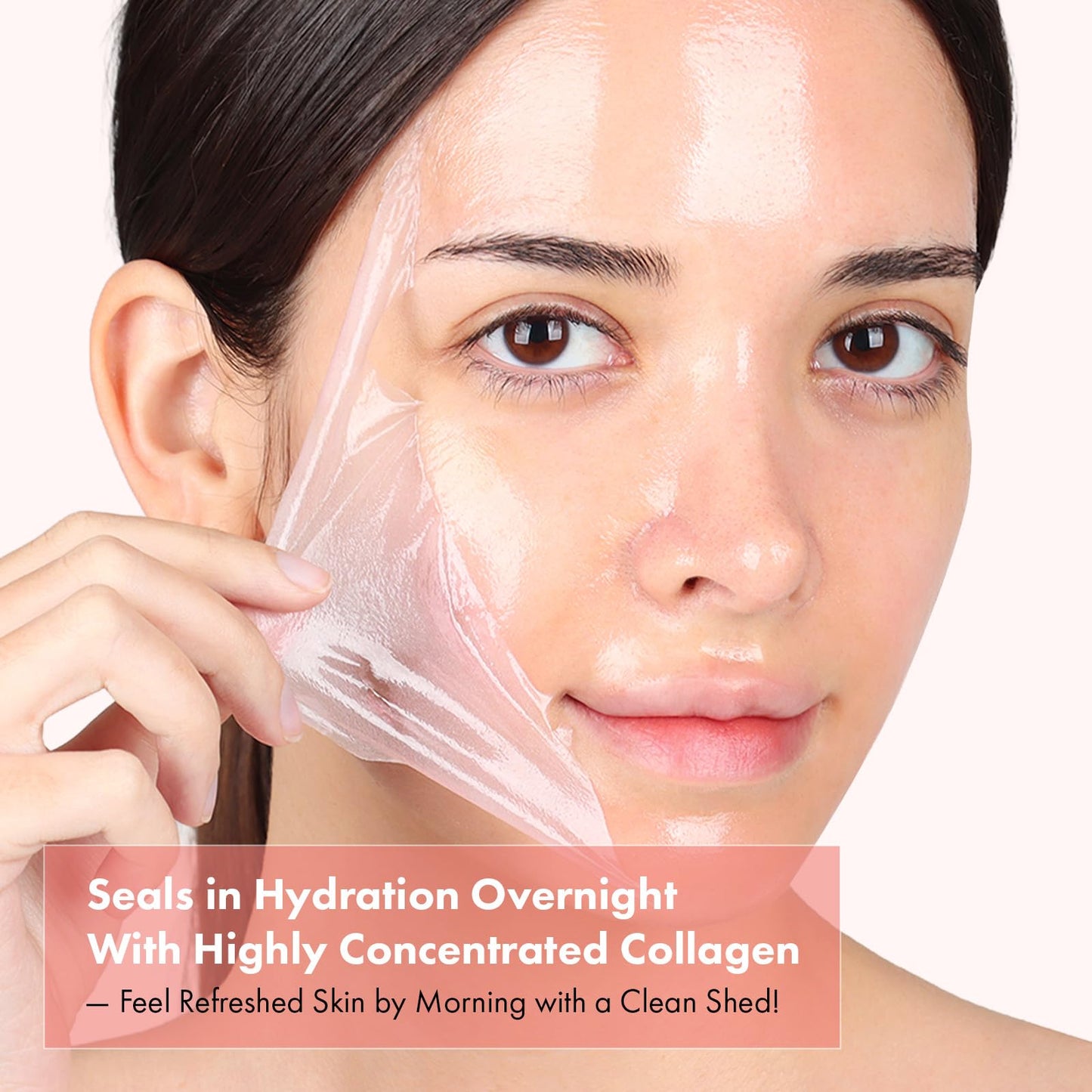 TOSOWOONG Collagen Overnight Wrapping Mask, 81% Collagen Peel Off Facial Mask for Firming Glass Glow Skin, 8 Hyaluronic Acids, Anti-Aging, Elasticity & Hydration, Korean Skincare, 75 ml / 2.53 fl. oz.