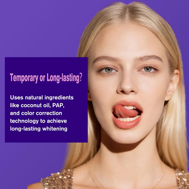 Purple Teeth Whitening Strips - Upgraded No-Residue Formula - Teeth Whitening Strips - Purple Whitening Kit - Enamel Safe & Low Sensitivity - Non-Slip Dry Strip Technology Peroxide-Free - 28 Strips