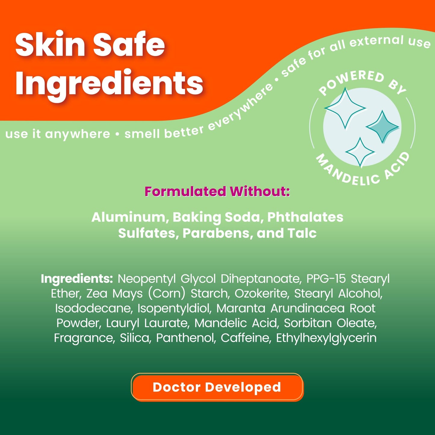 Lume Whole Body Deodorant - Smooth Solid Stick - 72 Hour Odor Control - Doctor Developed - Aluminum Free, Baking Soda Free and Skin Loving - 2.6 Ounce (Pack of 2) (Fresh Alpine)