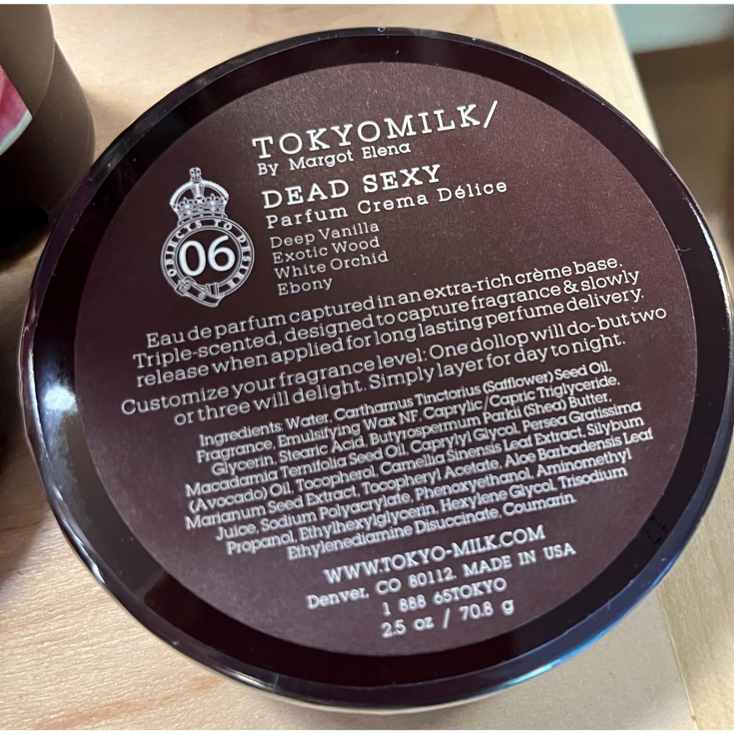 TokyoMilk Dead Sexy Parfum Crema, 2.5 oz - Deep Vanilla, Exotic Wood, White Orchid & Ebony - Women's Fragrance, Perfume Cream, Perfumed Body Lotion