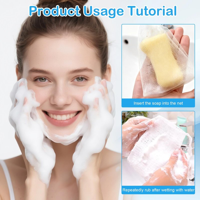 Aiuulu 40pcs Mesh Soap Bags for Soap Bars, Exfoliating Bubble Mesh Net Bars with Drawstring for Shower Face Cleansing