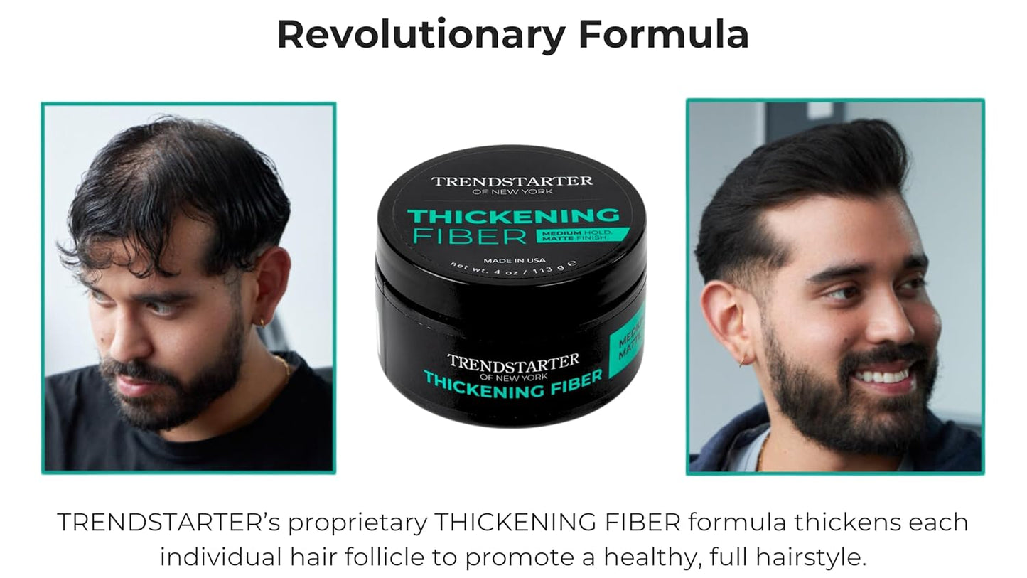 Thickening Fiber Hair Clay Pomade - Medium Hold, Matte Finish | 4oz Water-Based Styling Product