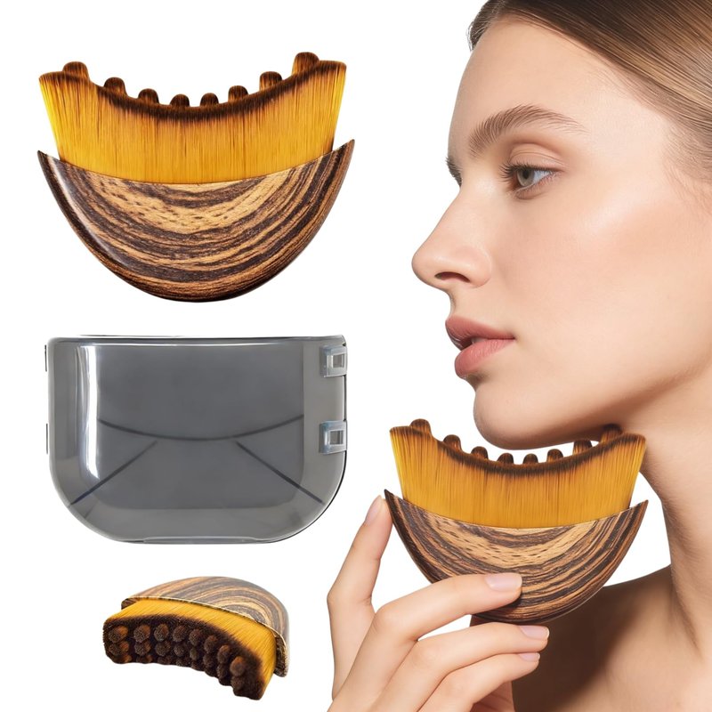 1/2 PCS Lymphatic Contour Face Brush - Lymphatic Drainage Brush Massager Double Chin Reducer, Anti-Puffiness & Lift, Improves Skin Glow & Absorption, Dry for Face Sculpting(1PCS)