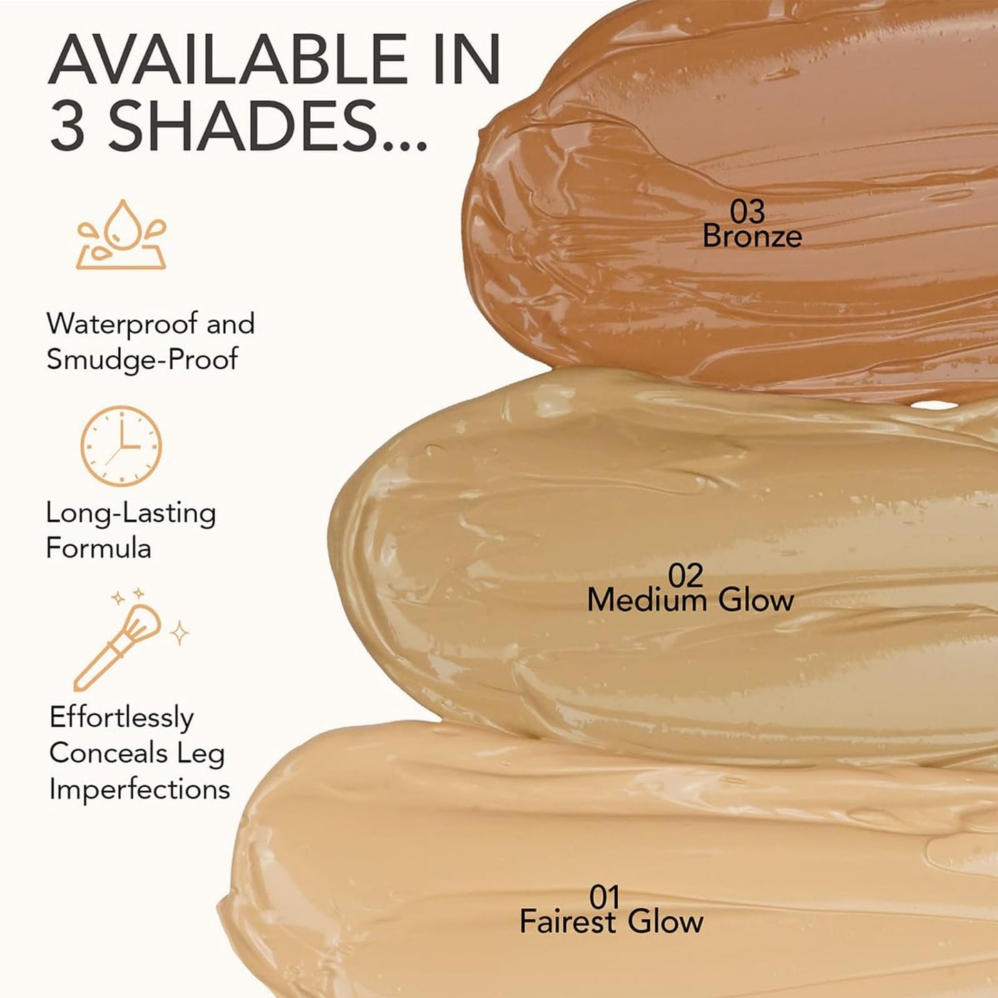 Waterproof Leg & Body Makeup - Tattoo Cover Up Makeup & Tattoo Concealer - Long Lasting Body Foundation - Easy Application - Flawless-Looking Legs - Subtle Sun-Kissed Finis - Medium