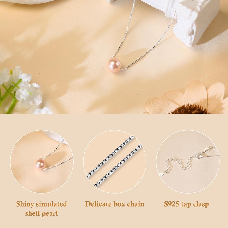 Sereney Sterling Silver Pearl Necklace - Elegant Birthday Gift for Girls & Women | Perfect for Ages 7-60