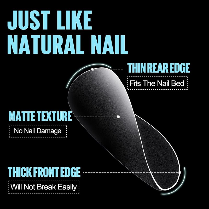 Extra Short Square Nail Tips - 450 Pcs Soft Matte Fake Nails | 15 Sizes for DIY Nail Art