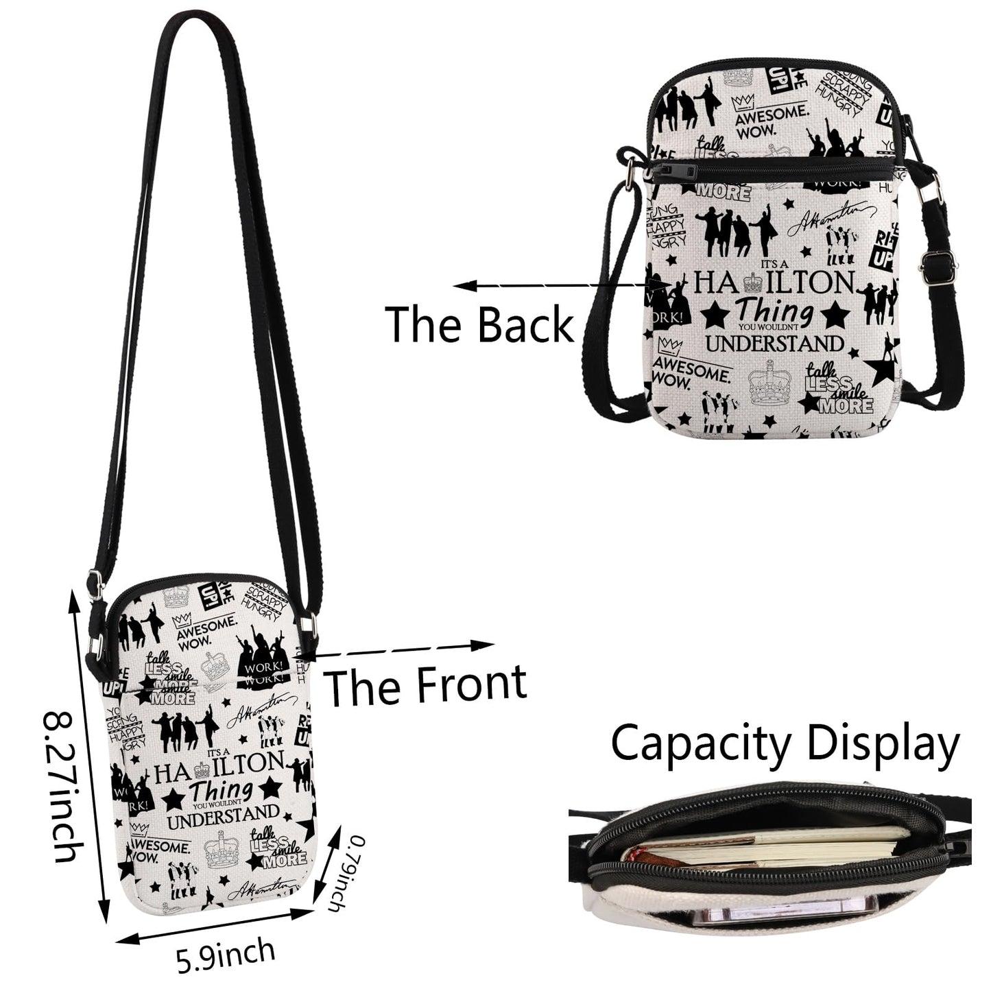 TSOTMO Musical Makeup Bag Musical Quote Cosmetic Bag Musical Inspired Gift For Women Musical Gift (A HAMI CR)