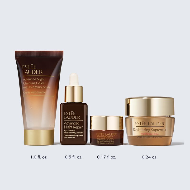 Estée Lauder Get Ready Routine 4-Piece Skincare Gift Set | Cleanse + Repair + Moisturize | Includes Cleanser 1 Fl Oz, Eye Cream 0.17 Fl Oz, Face Serum 0.5 Fl Oz & Moisturizer 0.24 Ounce