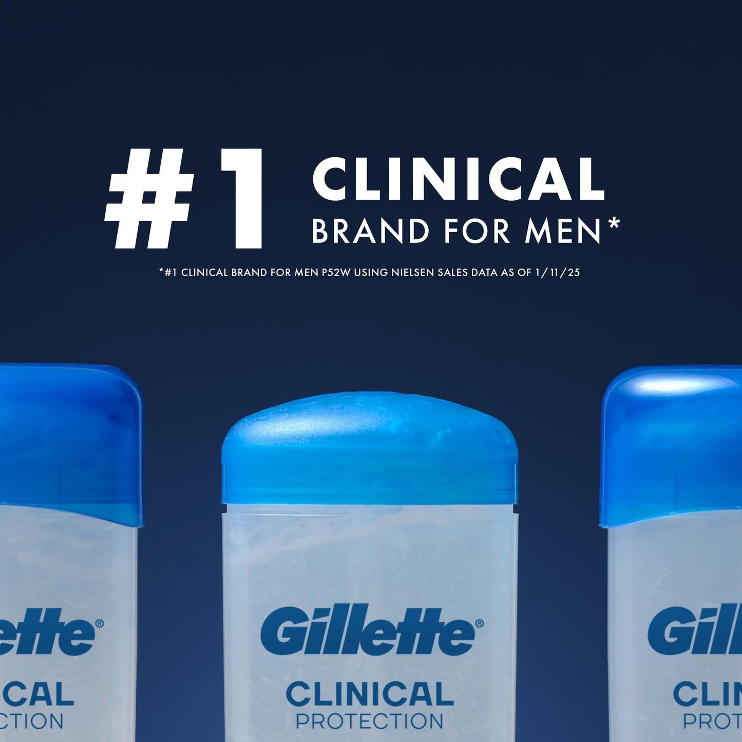 Gillette Clinical Antiperspirant and Deodorant for Men, 100HR Clinical Strength Sweat & Odor Protection, Long Lasting Freshness, Anti-White Mark Technology, Clear Gel, Cool Wave Scent, 2.6 oz
