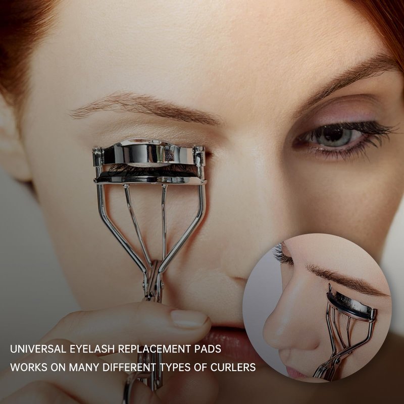 Eyelash Curler Refills Compatible with e.l.f.,Eyelash Curler Pads 24PCS,Silicone Lash Curler Refill Pads Compatible with e.l.f. (Black)