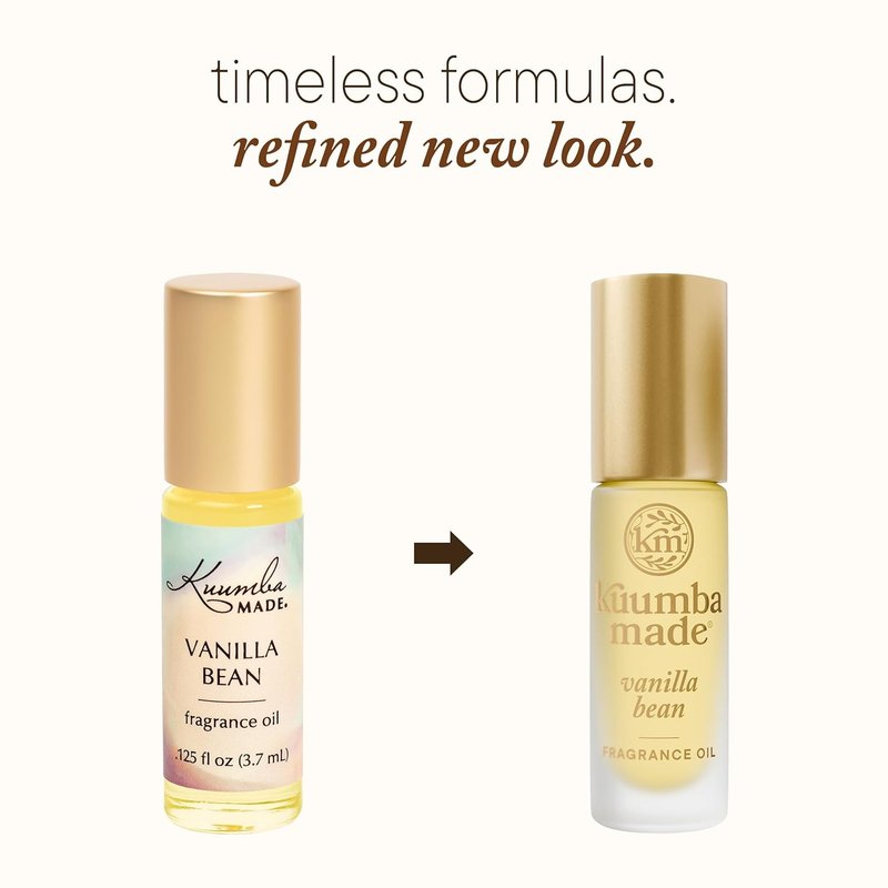 Kuumba Made Vanilla Bean Fragrance Oil - Long-Lasting Vegan Perfume Roller | 0.15 Fl Oz